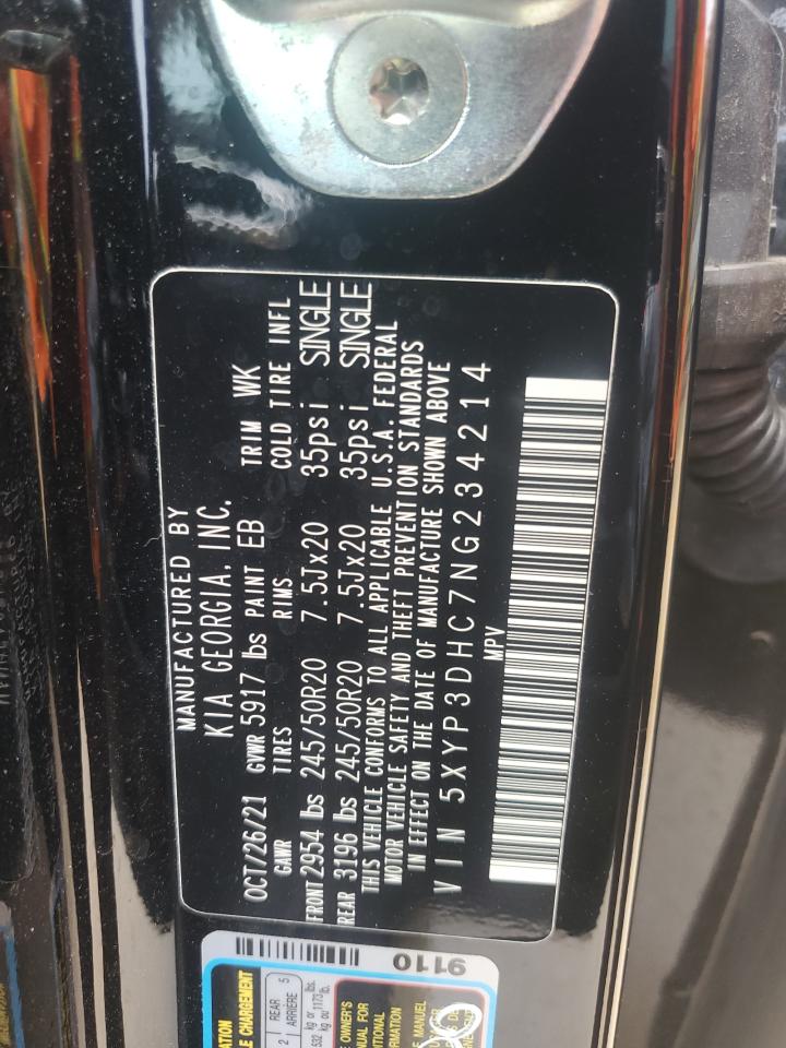 2022 Kia Telluride Ex VIN: 5XYP3DHC7NG234214 Lot: 61520715
