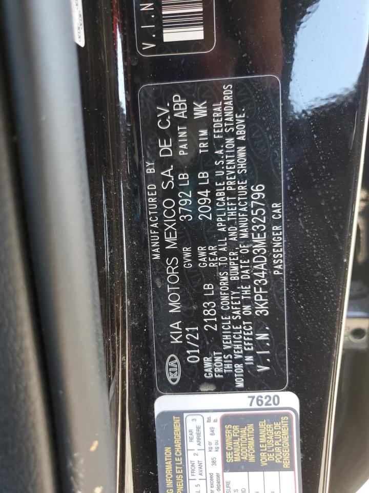 2021 Kia Forte Gt Line VIN: 3KPF34AD3ME325796 Lot: 62227985