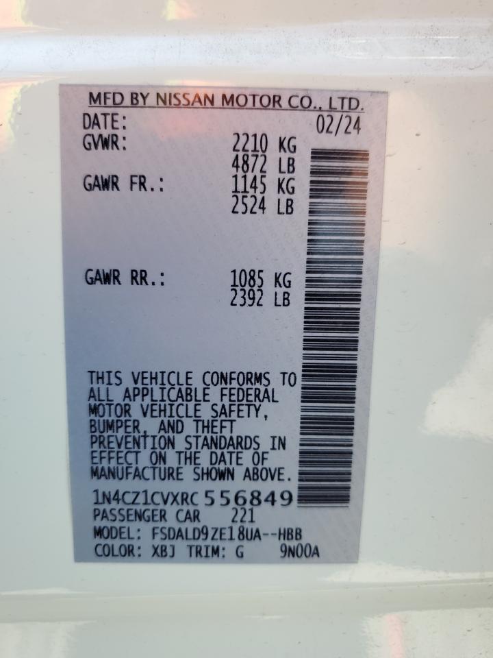2024 Nissan Leaf Sv Plus VIN: 1N4CZ1CVXRC556849 Lot: 61469125