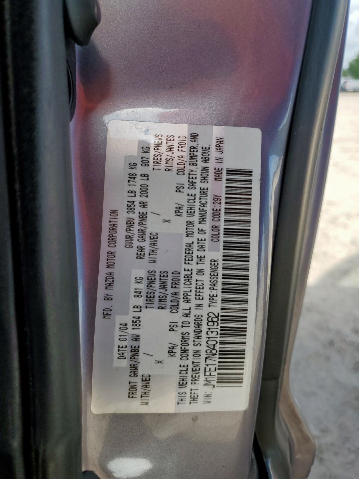 2004 Mazda Rx8 VIN: JM1FE17N840131962 Lot: 61394545