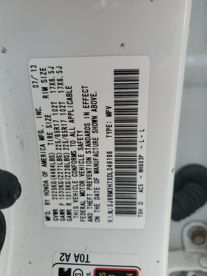 HONDA CRV 2013 VIN 5J6RM3H7XDL048196 фото 14