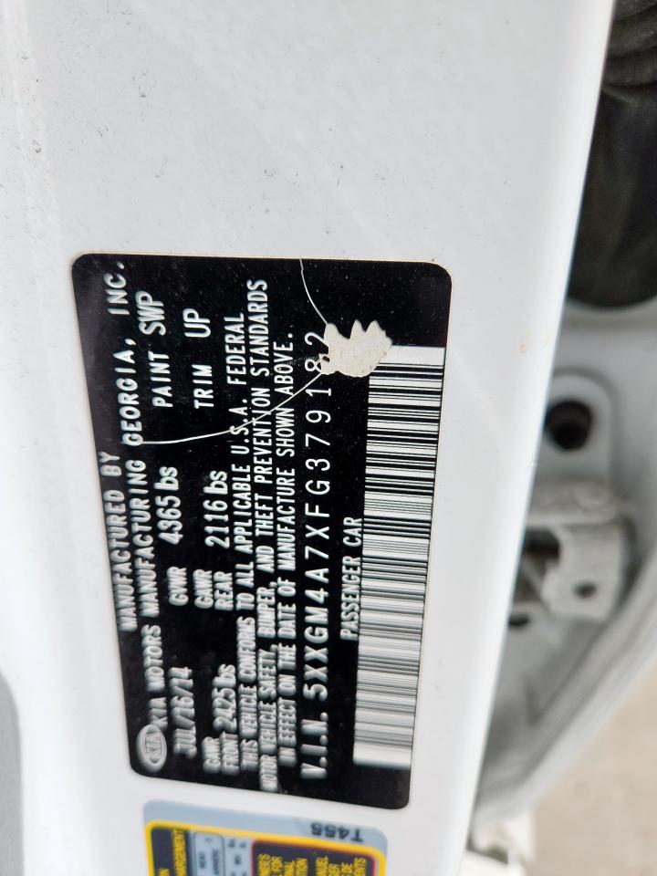 2015 Kia Optima Lx VIN: 5XXGM4A7XFG379182 Lot: 62860525