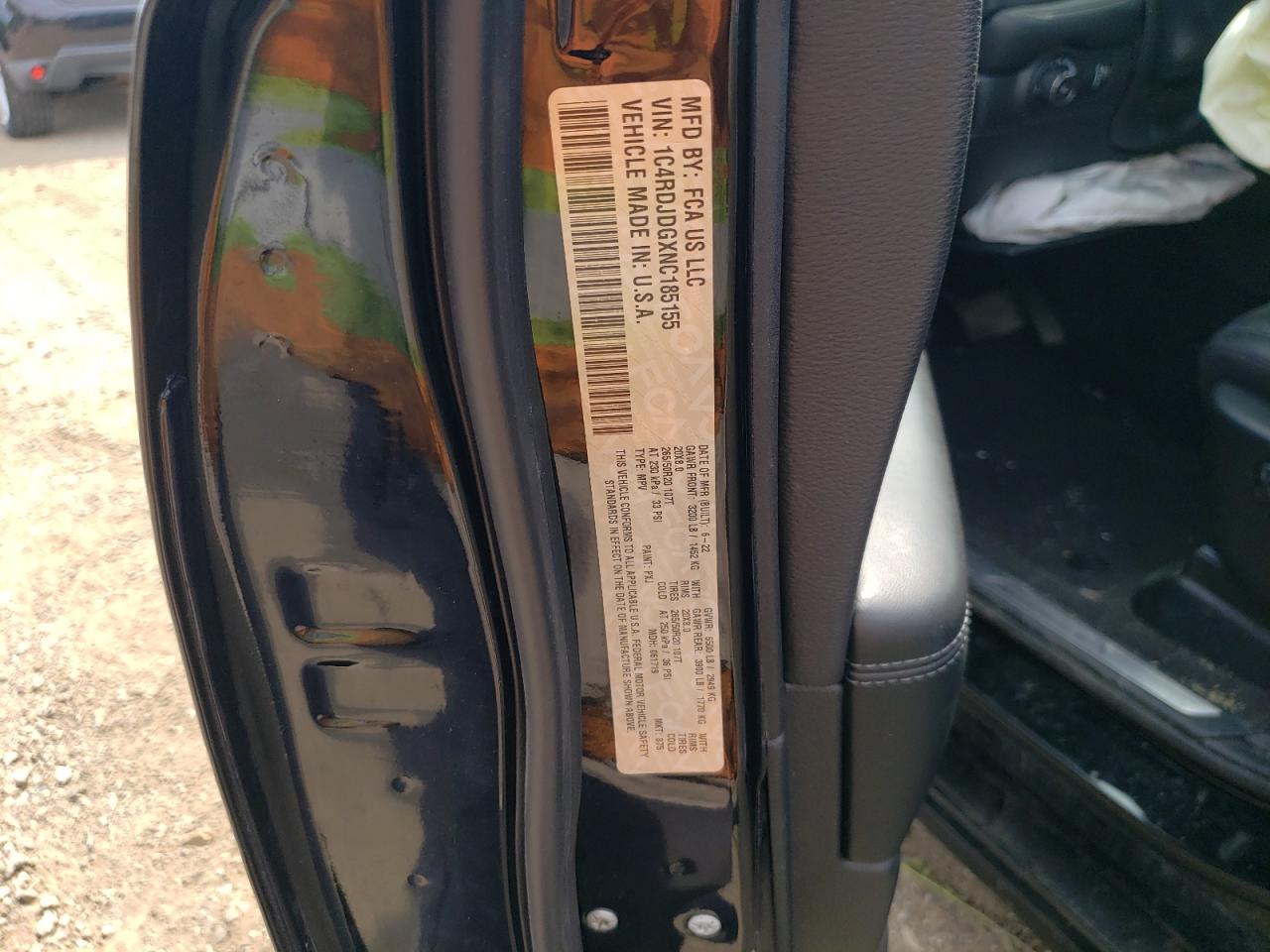 2022 Dodge Durango Gt VIN: 1C4RDJDGXNC185155 Lot: 62021195