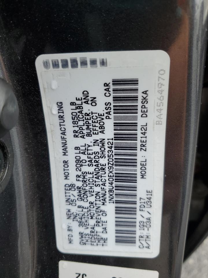 2009 Toyota Corolla Base VIN: 1NXBU40EX9Z053421 Lot: 60734605