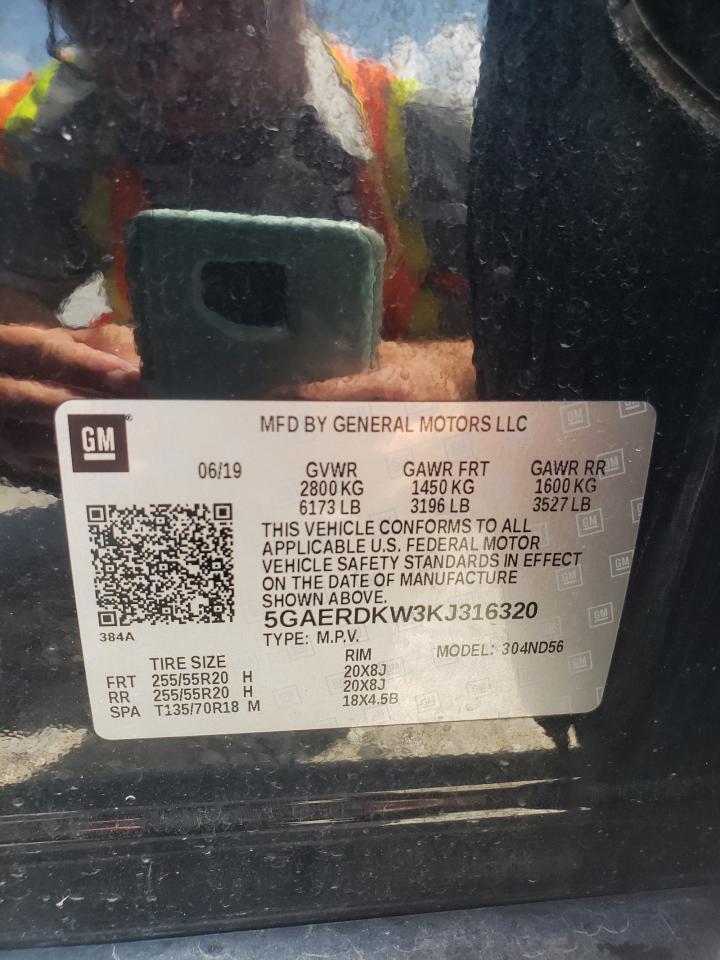 2019 Buick Enclave Avenir VIN: 5GAERDKW3KJ316320 Lot: 62308955