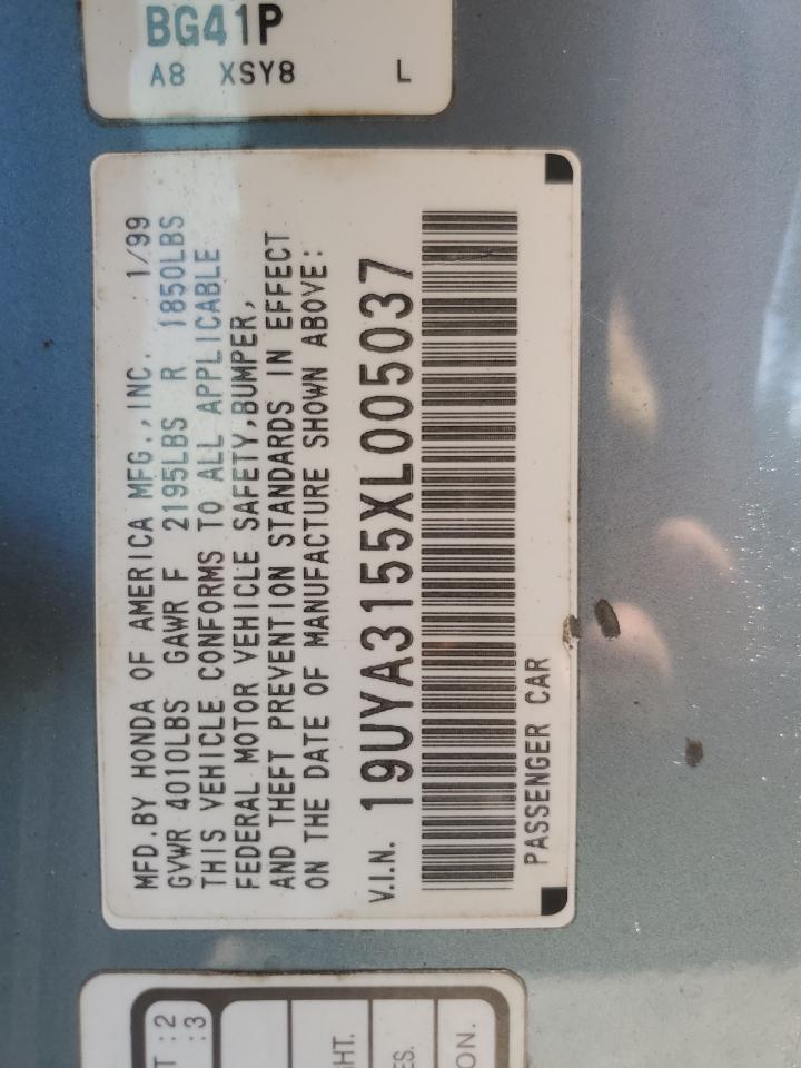 1999 Acura 2.3Cl VIN: 19UYA3155XL005037 Lot: 61331715