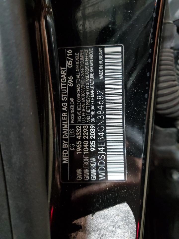2016 Mercedes-Benz Cla 250 VIN: WDDSJ4EB4GN384682 Lot: 59847045