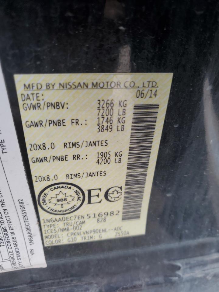 2014 Nissan Titan S VIN: 1N6AA0EC7EN516982 Lot: 59217295