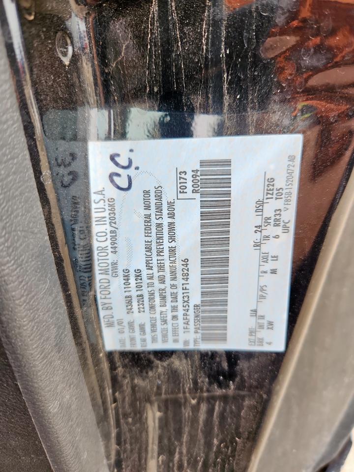 2001 Ford Mustang Gt VIN: 1FAFP45X31F148246 Lot: 63087385