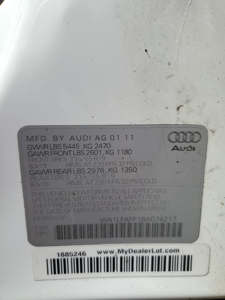 2011 Audi Q5 Premium Plus VIN: WA1LFAFP1BA074217 Lot: 61143065