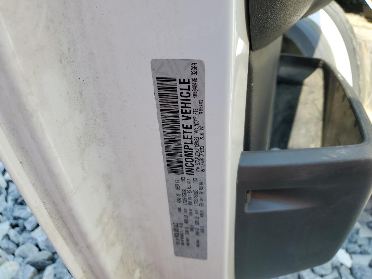 2018 Ram Promaster 3500 3500 Standard VIN: 3C7WRVEGXJE139423 Lot: 62093685