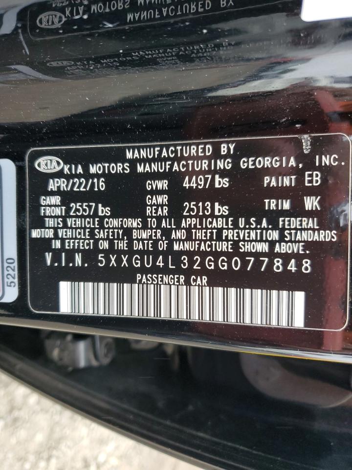 2016 Kia Optima Ex VIN: 5XXGU4L32GG077848 Lot: 62453665