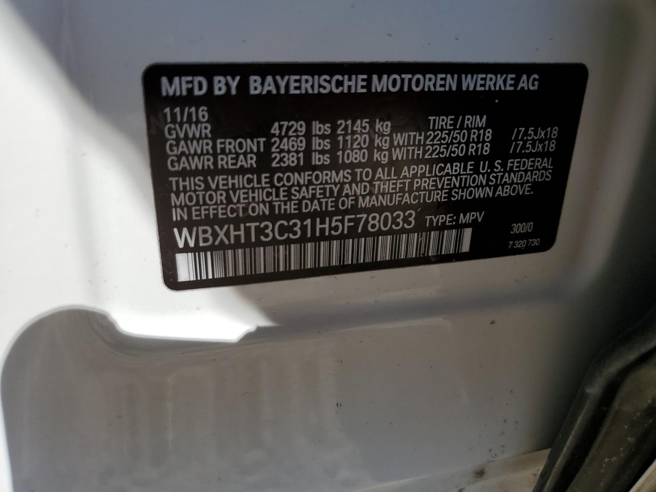 2017 BMW X1 xDrive28I VIN: WBXHT3C31H5F78033 Lot: 62532225