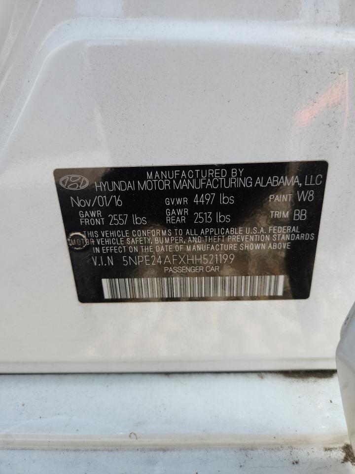 2017 Hyundai Sonata Se VIN: 5NPE24AFXHH521199 Lot: 62519395