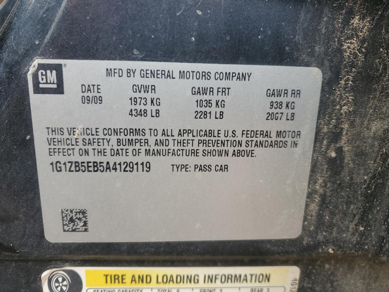 2010 Chevrolet Malibu Ls VIN: 1G1ZB5EB5A4129119 Lot: 62951975