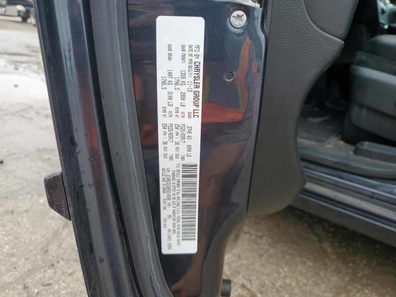 2014 Dodge Grand Caravan R/T VIN: 2C4RDGEG0ER214588 Lot: 58978755