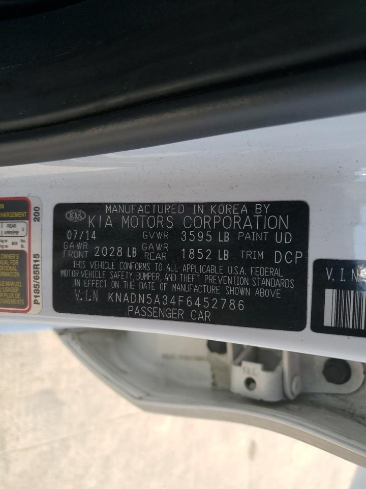 2015 Kia Rio Ex VIN: KNADN5A34F6452786 Lot: 59779355