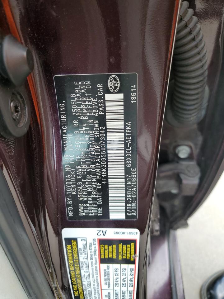 2011 Toyota Avalon Base VIN: 4T1BK3DB5BU373042 Lot: 61488805