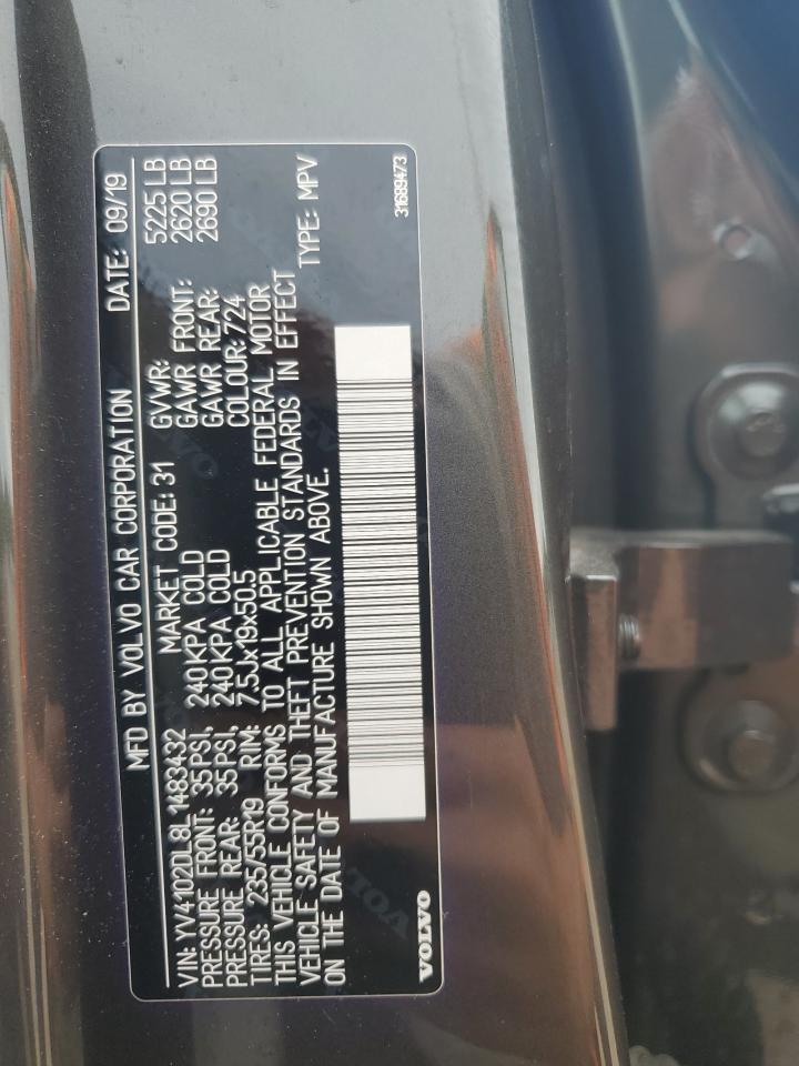 2020 Volvo Xc60 T5 Inscription VIN: YV4102DL8L1483432 Lot: 60931755