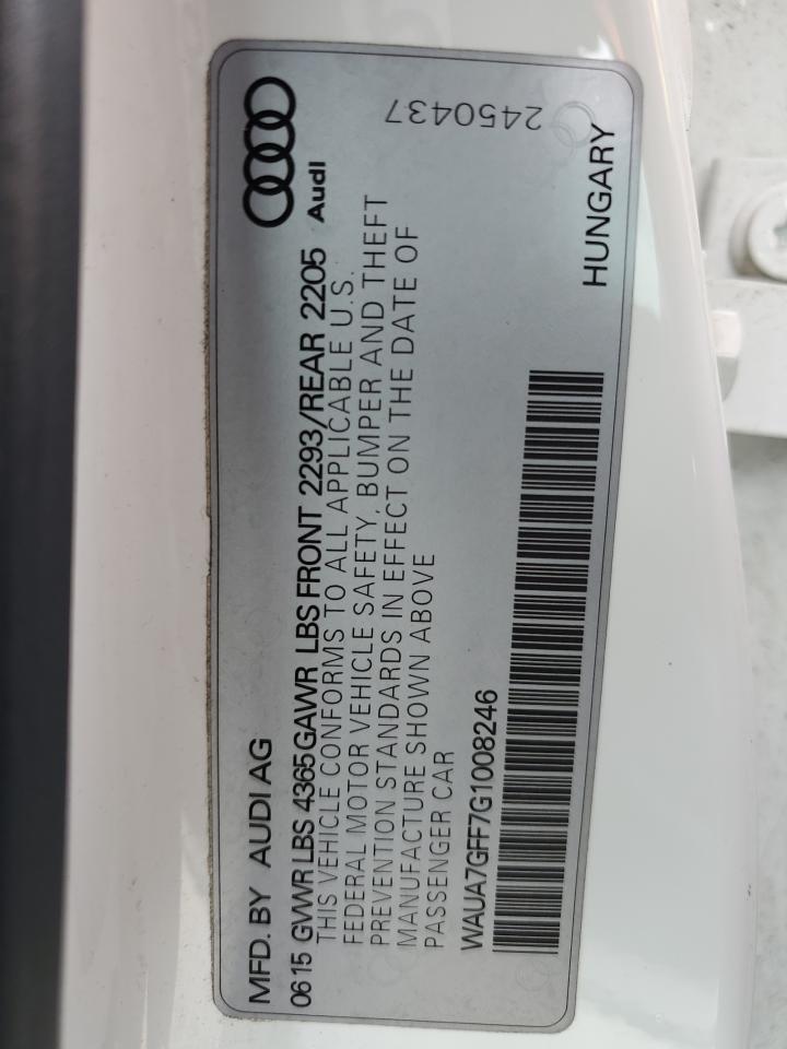 2016 Audi A3 Premium VIN: WAUA7GFF7G1008246 Lot: 61043725