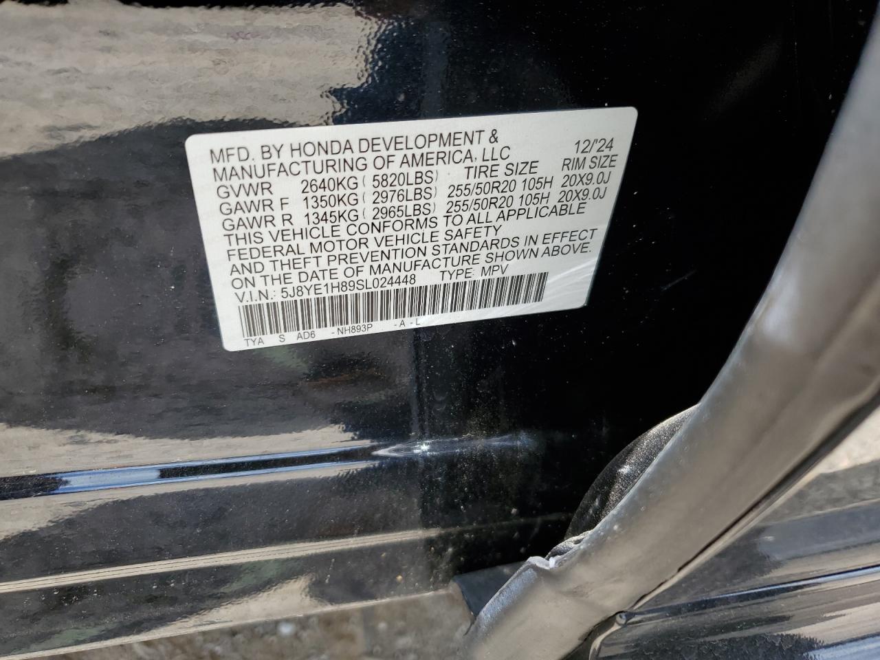2025 Acura Mdx Advance VIN: 5J8YE1H89SL024448 Lot: 63083325