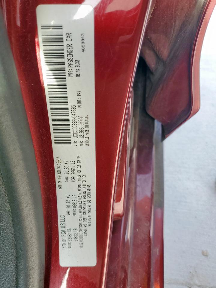 2015 Chrysler 200 C VIN: 1C3CCCCB9FN647595 Lot: 62090615