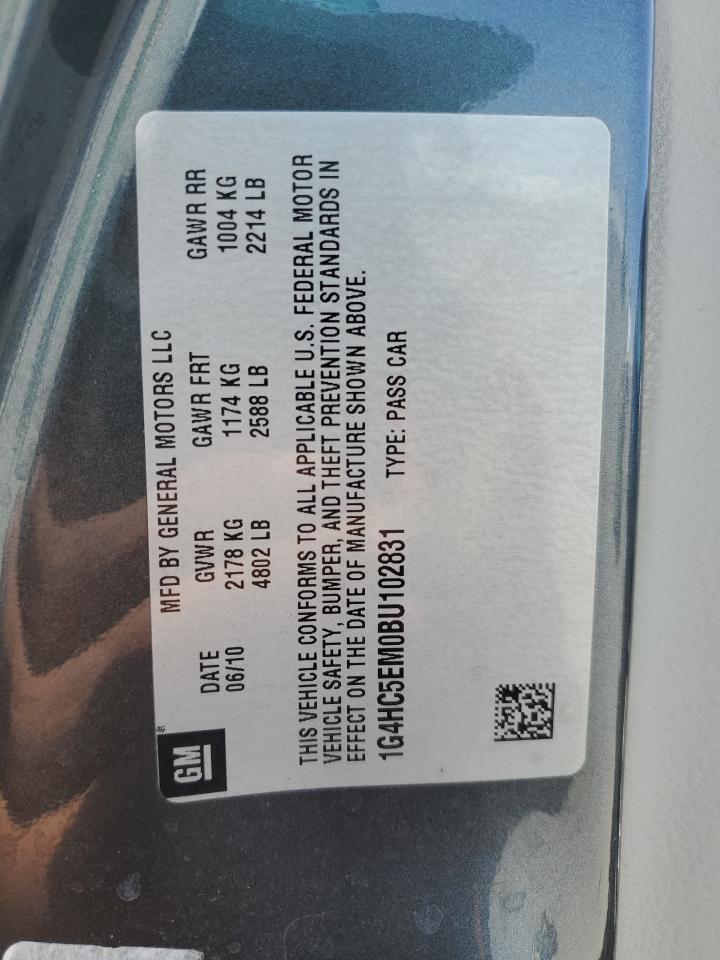 2011 Buick Lucerne Cxl VIN: 1G4HC5EM0BU102831 Lot: 61104425