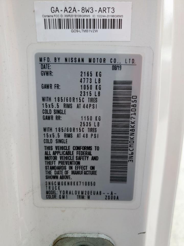 2019 Nissan Nv200 2.5S VIN: 3N6CM0KN8KK710850 Lot: 60499345