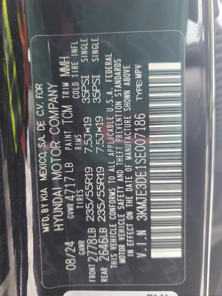 2025 Hyundai Tucson Limited VIN: 3KMJE3DE1SE007186 Lot: 62752615
