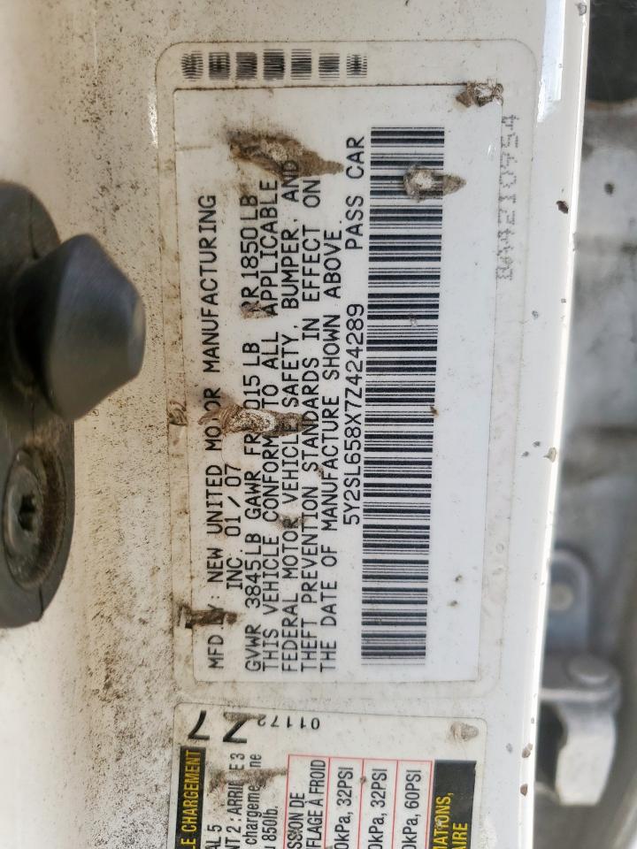 2007 Pontiac Vibe VIN: 5Y2SL658X7Z424289 Lot: 61281895