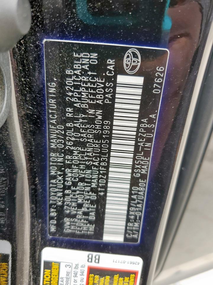 2020 Toyota Avalon Limited VIN: 4T1DZ1FB3LU051989 Lot: 61199165
