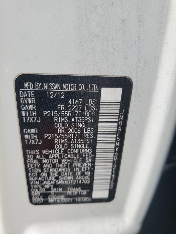 2013 Nissan Juke S VIN: JN8AF5MV6DT214702 Lot: 63062105