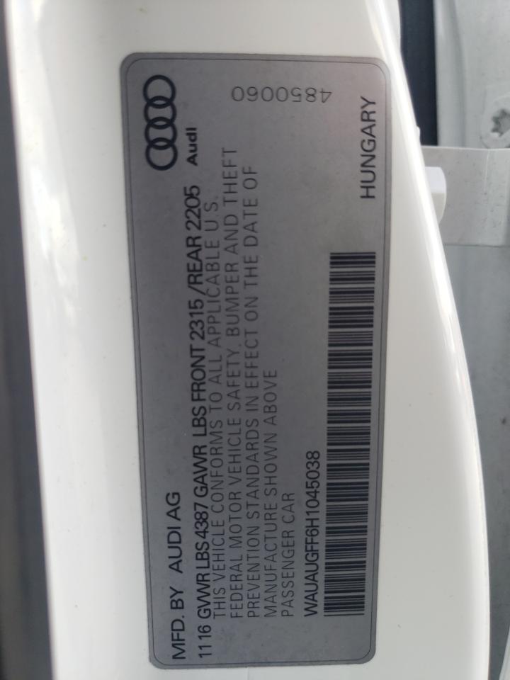 2017 Audi A3 Premium VIN: WAUAUGFF6H1045038 Lot: 58783895