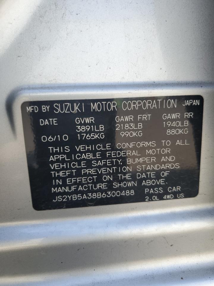 2011 Suzuki Sx4 VIN: JS2YB5A38B6300488 Lot: 62189505