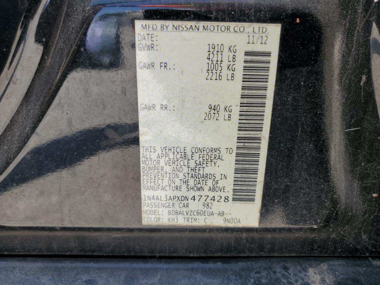 NISSAN ALTIMA 2013 VIN 1N4AL3APXDN477428 фото 13