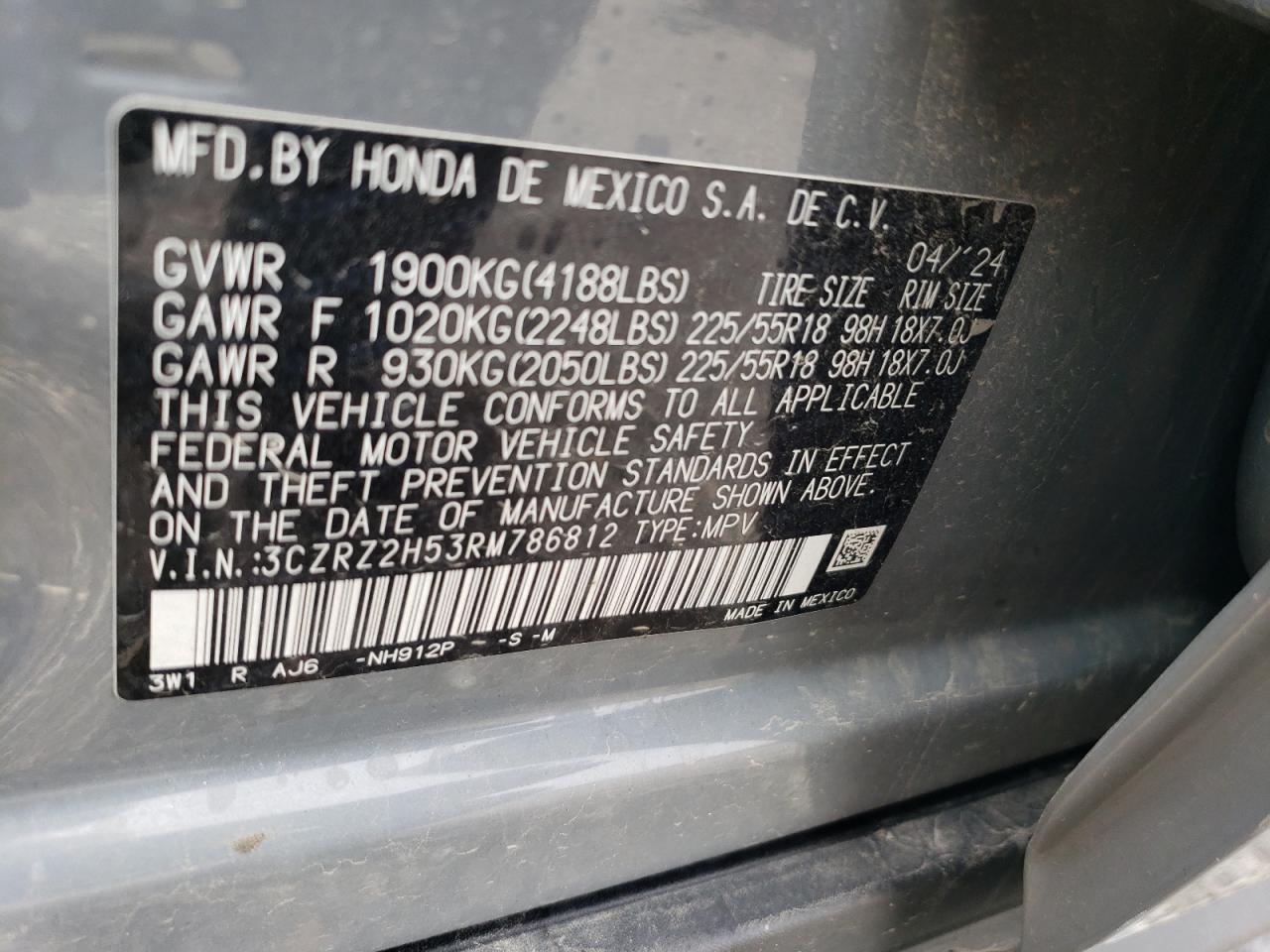 2024 Honda Hr-V Sport VIN: 3CZRZ2H53RM786812 Lot: 61185785