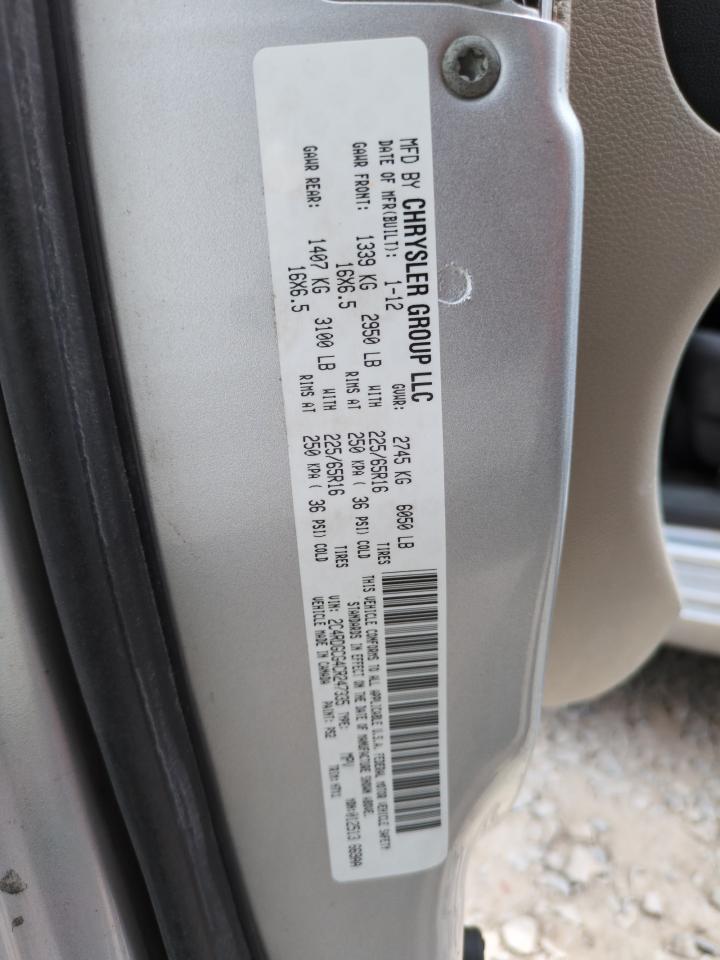 2012 Dodge Grand Caravan Sxt VIN: 2C4RDGCG4CR247335 Lot: 59155785