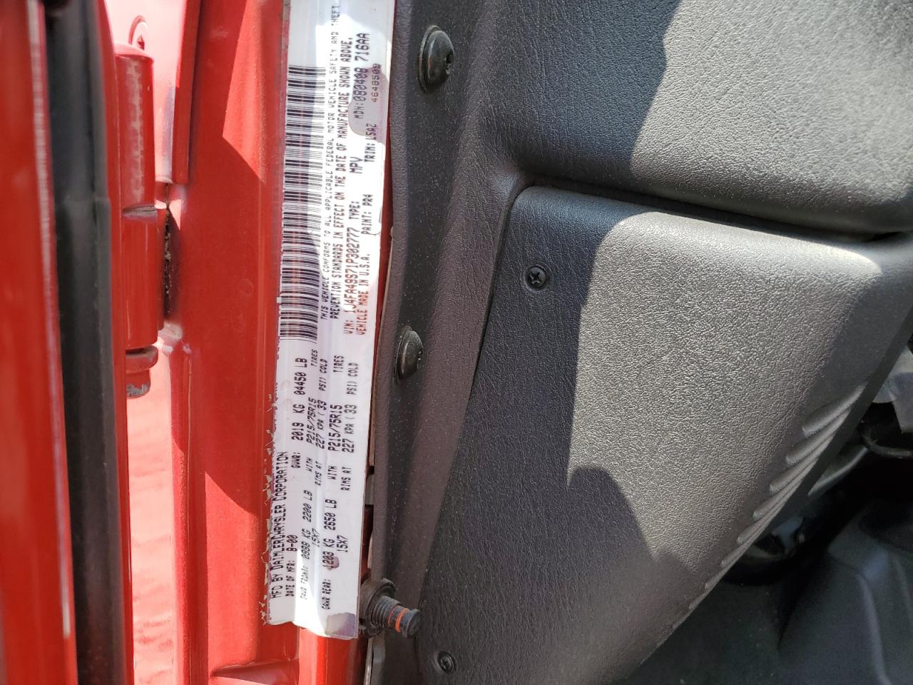 2001 Jeep Wrangler / Tj Sport VIN: 1J4FA49S71P302777 Lot: 58909415