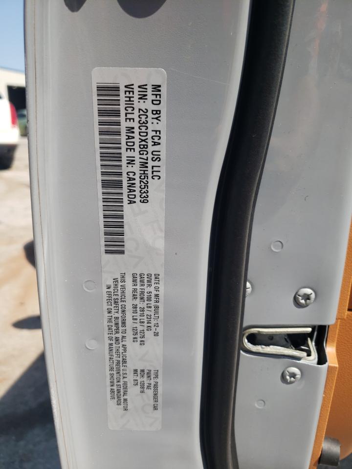 2021 Dodge Charger Sxt VIN: 2C3CDXBG7MH525339 Lot: 60315955