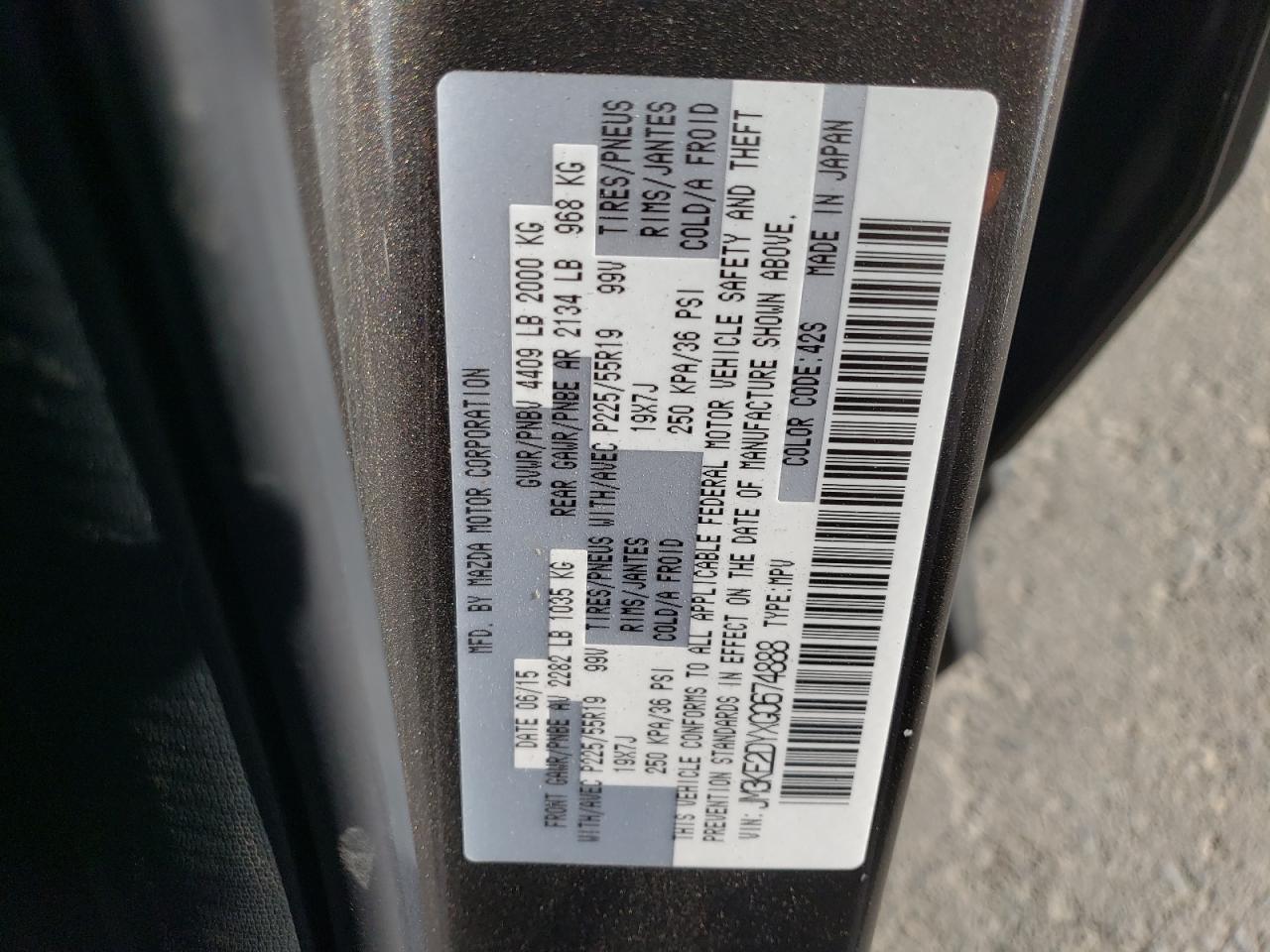 2016 Mazda Cx-5 Gt VIN: JM3KE2DYXG0674888 Lot: 62339405