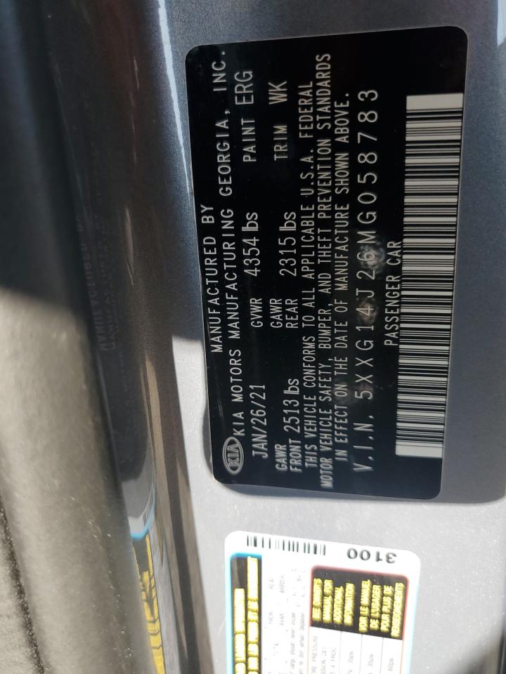 2021 Kia K5 Lxs VIN: 5XXG14J26MG058783 Lot: 61777675