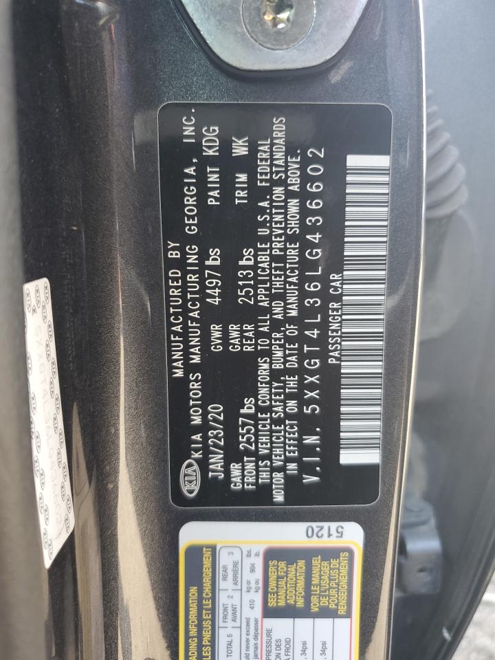 2020 Kia Optima Lx VIN: 5XXGT4L36LG436602 Lot: 62468325