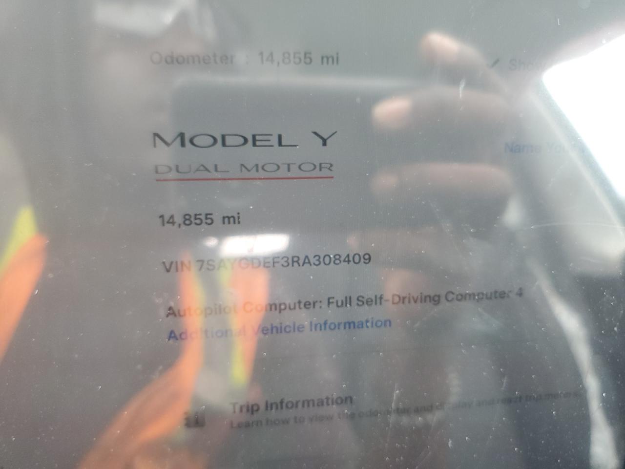 2024 Tesla Model Y VIN: 7SAYGDEF3RA308409 Lot: 62237375