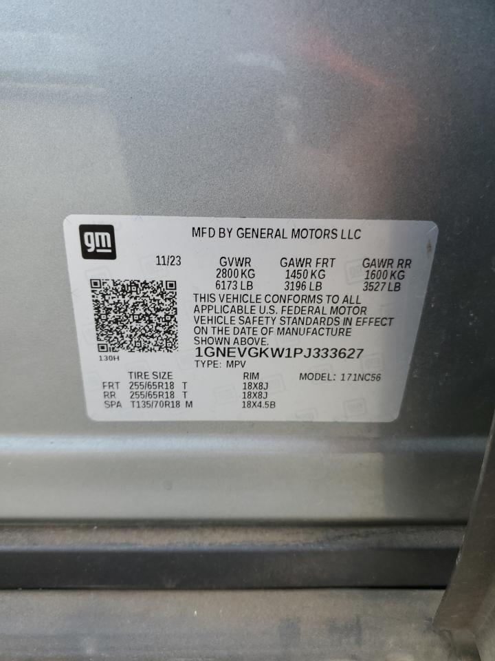 2023 Chevrolet Traverse Lt VIN: 1GNEVGKW1PJ333627 Lot: 62587835