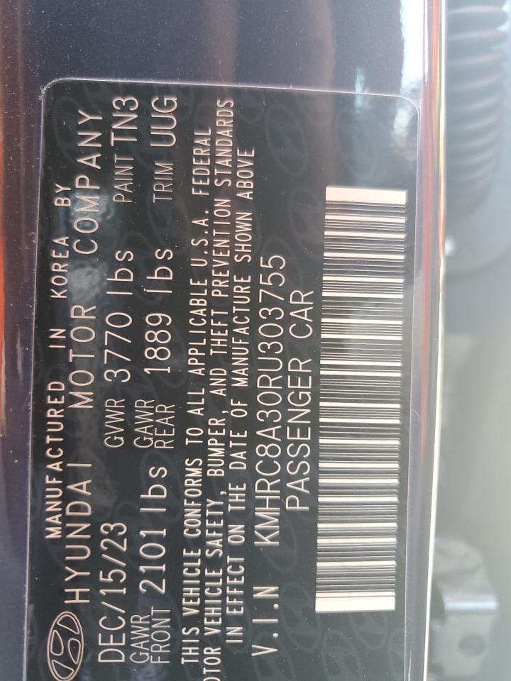 2024 Hyundai Venue Sel VIN: KMHRC8A30RU303755 Lot: 58412715