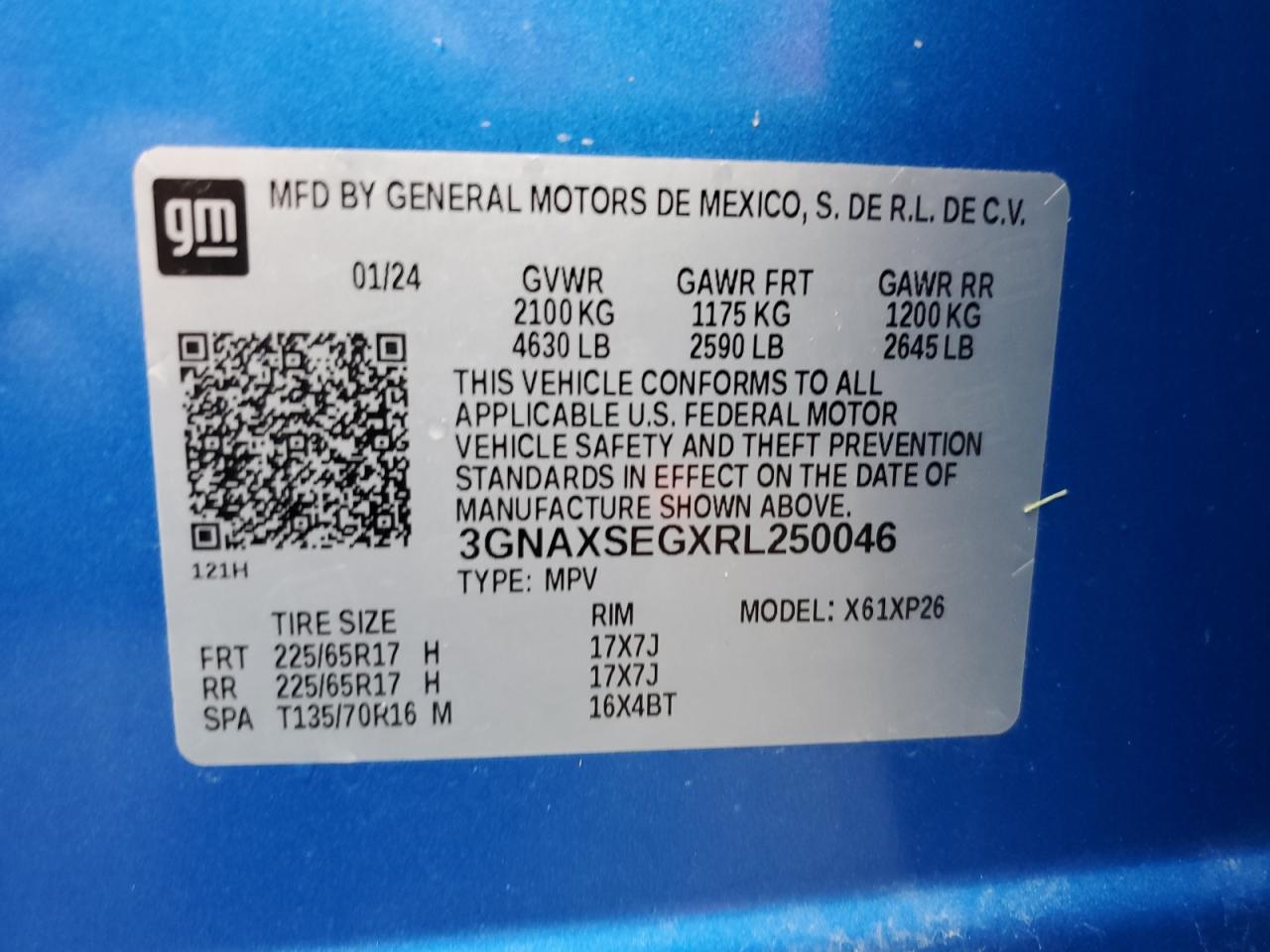 CHEVROLET EQUINOX 2024 VIN 3GNAXSEGXRL250046 фото 13