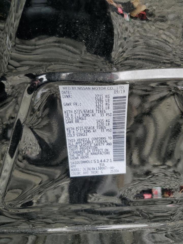 2020 Infiniti Qx60 Luxe VIN: 5N1DL0MM0LC514421 Lot: 61422995