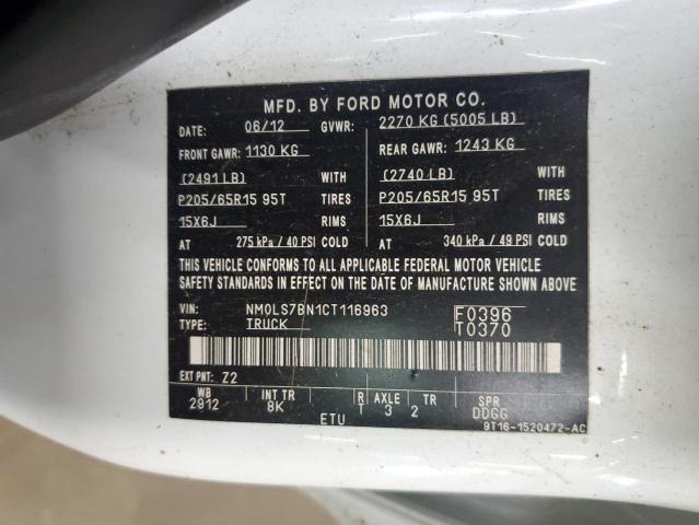 2012 FORD TRANSIT CONNECT XLT