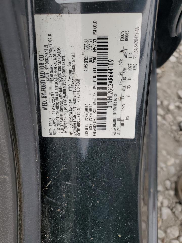 2010 Lincoln Mkz VIN: 3LNHL2GC3AR644109 Lot: 62592595
