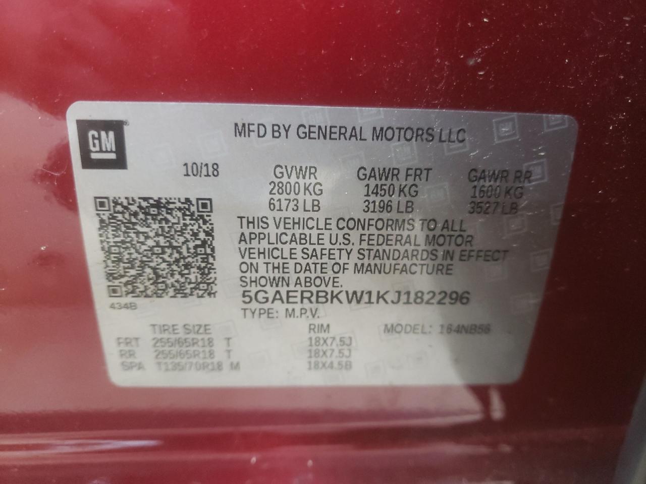 2019 Buick Enclave Essence VIN: 5GAERBKW1KJ182296 Lot: 61492785